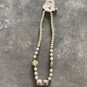 Faux peals necklace and earrings